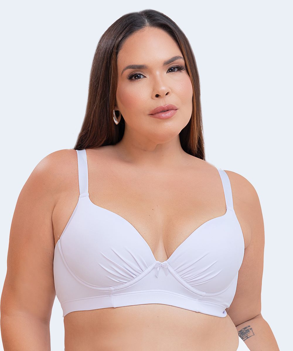 Sutiã de Microfibra Liso com Bojo Plus Size (Linha Básica) - SANTA PASSION